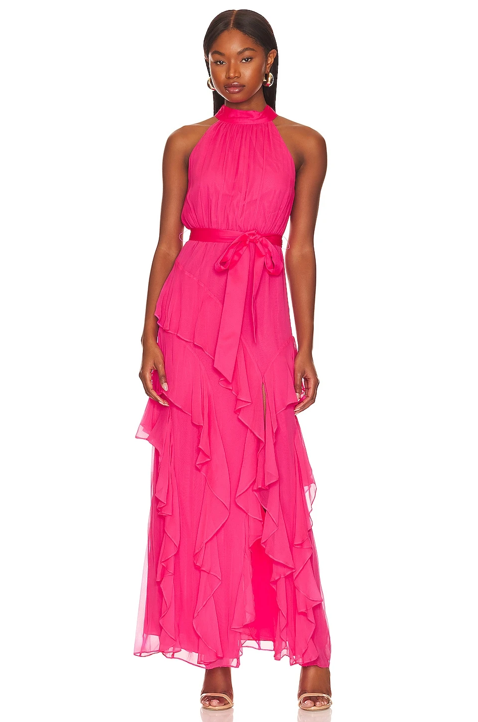 Alice + Olivia Emelia Halter Gown Wild Pink 4 Alice + Olivia Emelia Halter Gown Wild Pink - Image 4