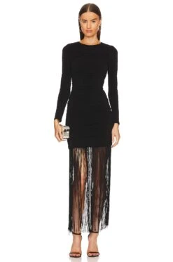 Alice + Olivia Katherina Midi Dress Black