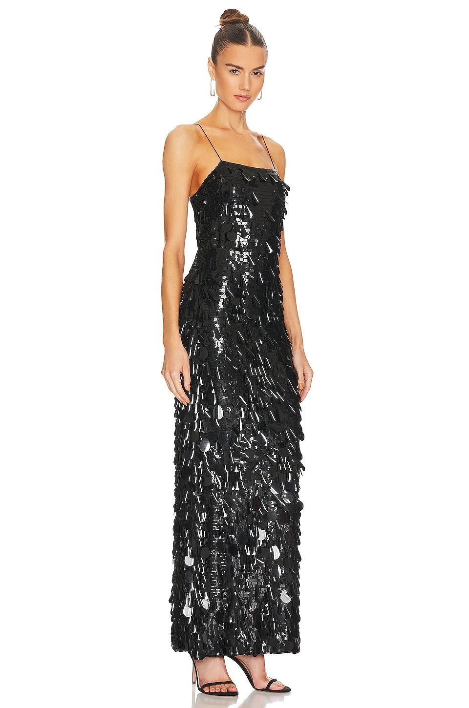 Alice + Olivia Fifi Sequin Fitted Gown Black 2 Alice + Olivia Fifi Sequin Fitted Gown Black - Image 2