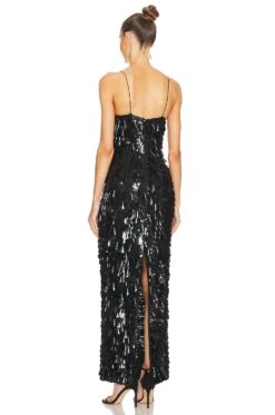 Alice + Olivia Fifi Sequin Fitted Gown Black 6 Alice + Olivia Fifi Sequin Fitted Gown Black -Alice + Olivia Shop ALI WD996 V3