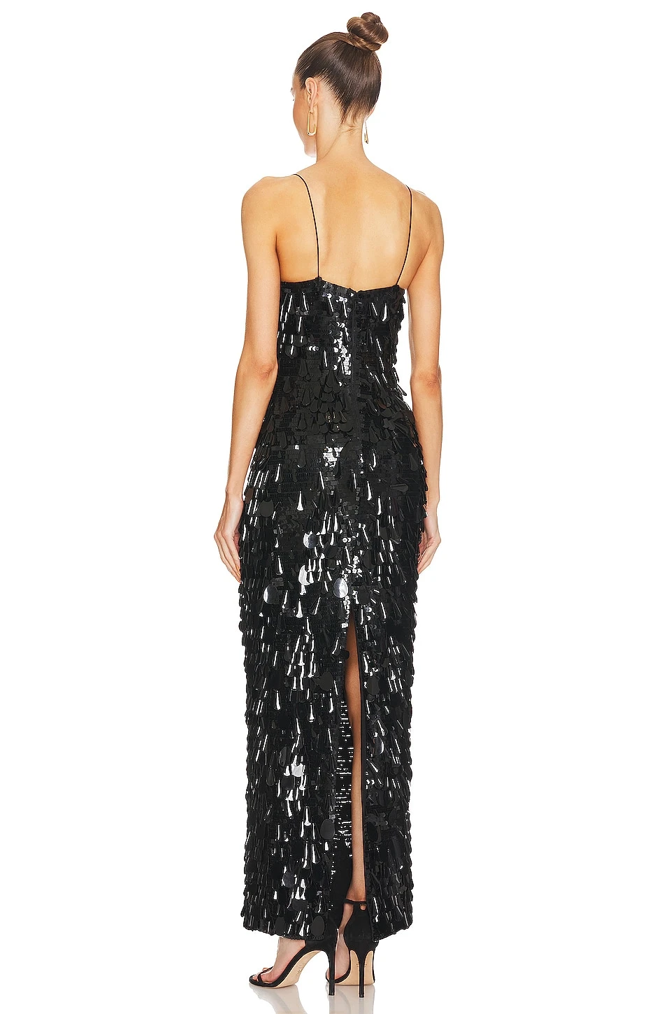 Alice + Olivia Fifi Sequin Fitted Gown Black 3 Alice + Olivia Fifi Sequin Fitted Gown Black - Image 3