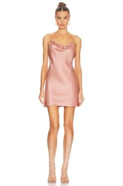 Alice + Olivia Harmony Mini Slip Dress Burnt Rose
