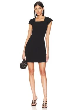 Alice + Olivia Kiro Pleated Midi Dress Black