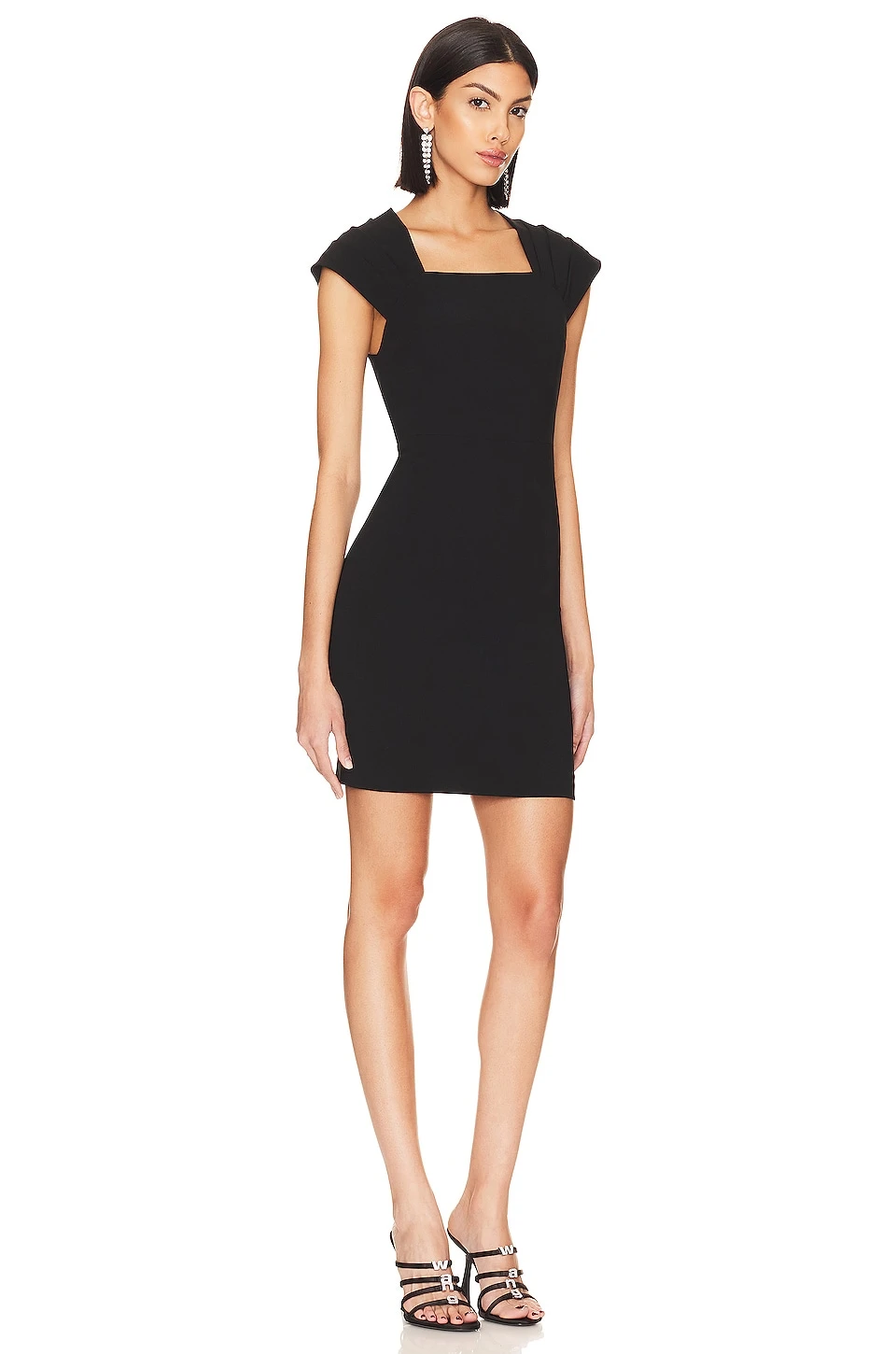 Alice + Olivia Kiro Pleated Midi Dress Black 2 Alice + Olivia Kiro Pleated Midi Dress Black - Image 2