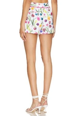 Alice + Olivia Dylan High Waisted Short With Piping Kiss My Tulips -Alice + Olivia Shop ALI WF178 V3