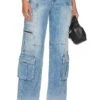 Alice + Olivia Cay Baggy Cargo Jean Brea Blue