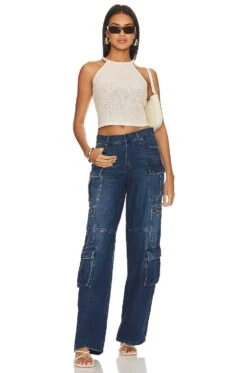 Alice + Olivia Cay Baggy Denim Cargo Love Train 7 Alice + Olivia Cay Baggy Denim Cargo Love Train -Alice + Olivia Shop ALI WJ8 V4