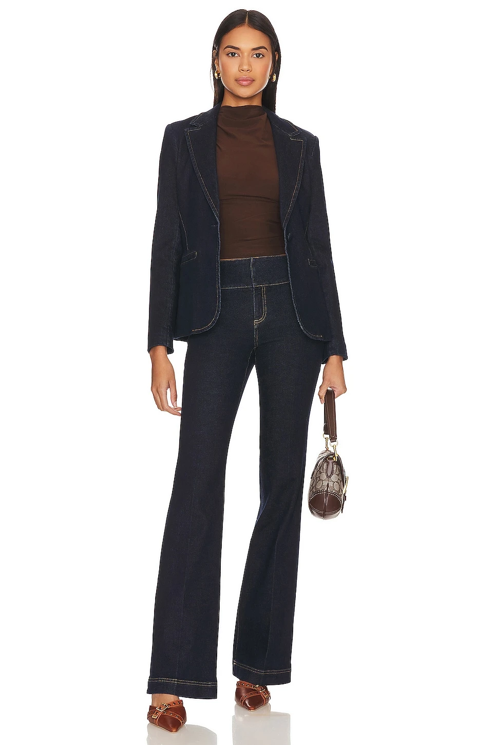 Alice + Olivia Olivia Jean Dark Rinse 4 Alice + Olivia Olivia Jean Dark Rinse - Image 4