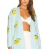 Alice + Olivia Bradford Lemon Cardigan Powder Blue Combo