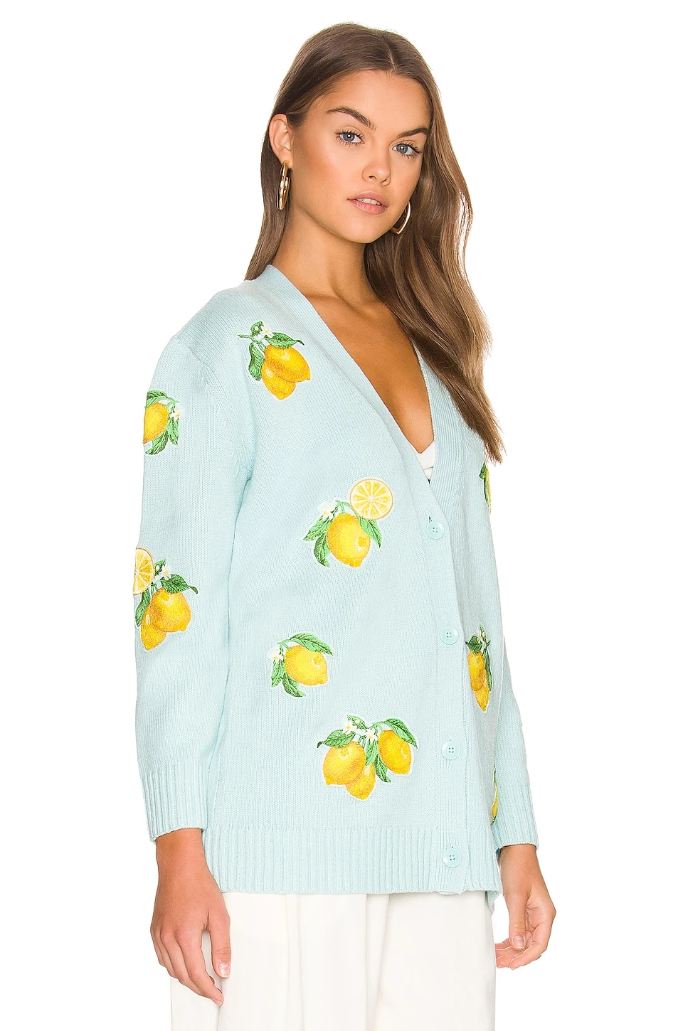 Alice + Olivia Bradford Lemon Cardigan Powder Blue Combo 2 Alice + Olivia Bradford Lemon Cardigan Powder Blue Combo - Image 2