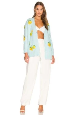 Alice + Olivia Bradford Lemon Cardigan Powder Blue Combo 8 Alice + Olivia Bradford Lemon Cardigan Powder Blue Combo -Alice + Olivia Shop ALI WK175 V4