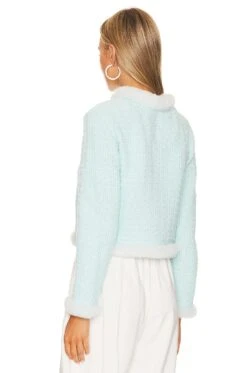 Alice + Olivia Mendy Faux Fur Cropped Cardigan Julep -Alice + Olivia Shop ALI WK187 V3