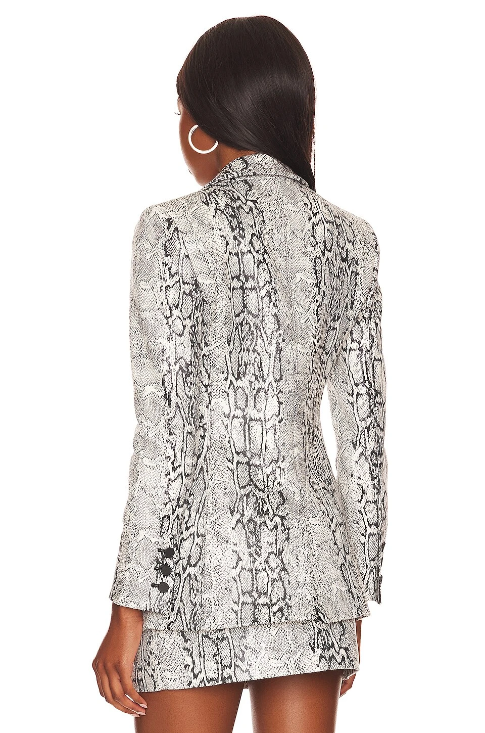 Alice + Olivia Breann Faux Snake Blazer Off White & Black 4 Alice + Olivia Breann Faux Snake Blazer Off White & Black - Image 4