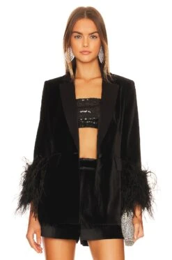 Alice + Olivia Yona Double Breasted Blazer Black