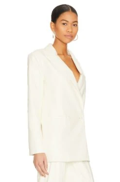 Alice + Olivia Justin Faux Leather Blazer Ecru -Alice + Olivia Shop ALI WO199 V3