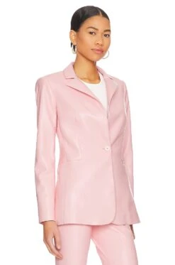 Alice + Olivia Breann Faux Leather Blazer Petal -Alice + Olivia Shop ALI WO201 V3