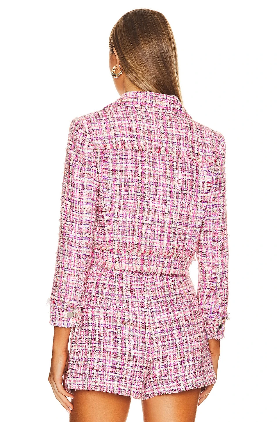 Alice + Olivia Chloe Tweed Cropped Jacket Candy Multi 3 Alice + Olivia Chloe Tweed Cropped Jacket Candy Multi - Image 3