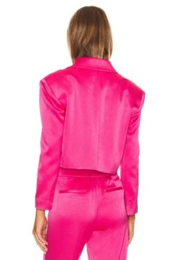 Alice + Olivia Shan Boxy Oversized Cropped Blazer Candy -Alice + Olivia Shop ALI WO209 V3