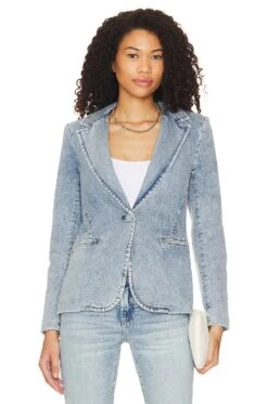 Alice + Olivia Macey Fitted Blazer Bay Blue