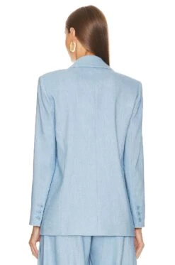 Alice + Olivia Denny Blazer With Piping Chambray 8 Alice + Olivia Denny Blazer With Piping Chambray -Alice + Olivia Shop ALI WO217 V4