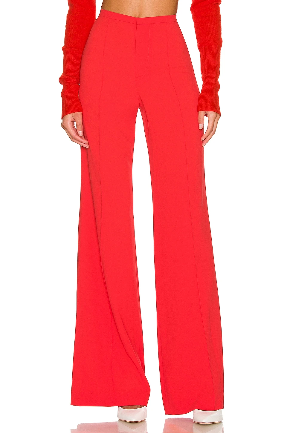 Alice + Olivia Dylan High Waisted Slim Pant Bright Poppy 1 Alice + Olivia Dylan High Waisted Slim Pant Bright Poppy