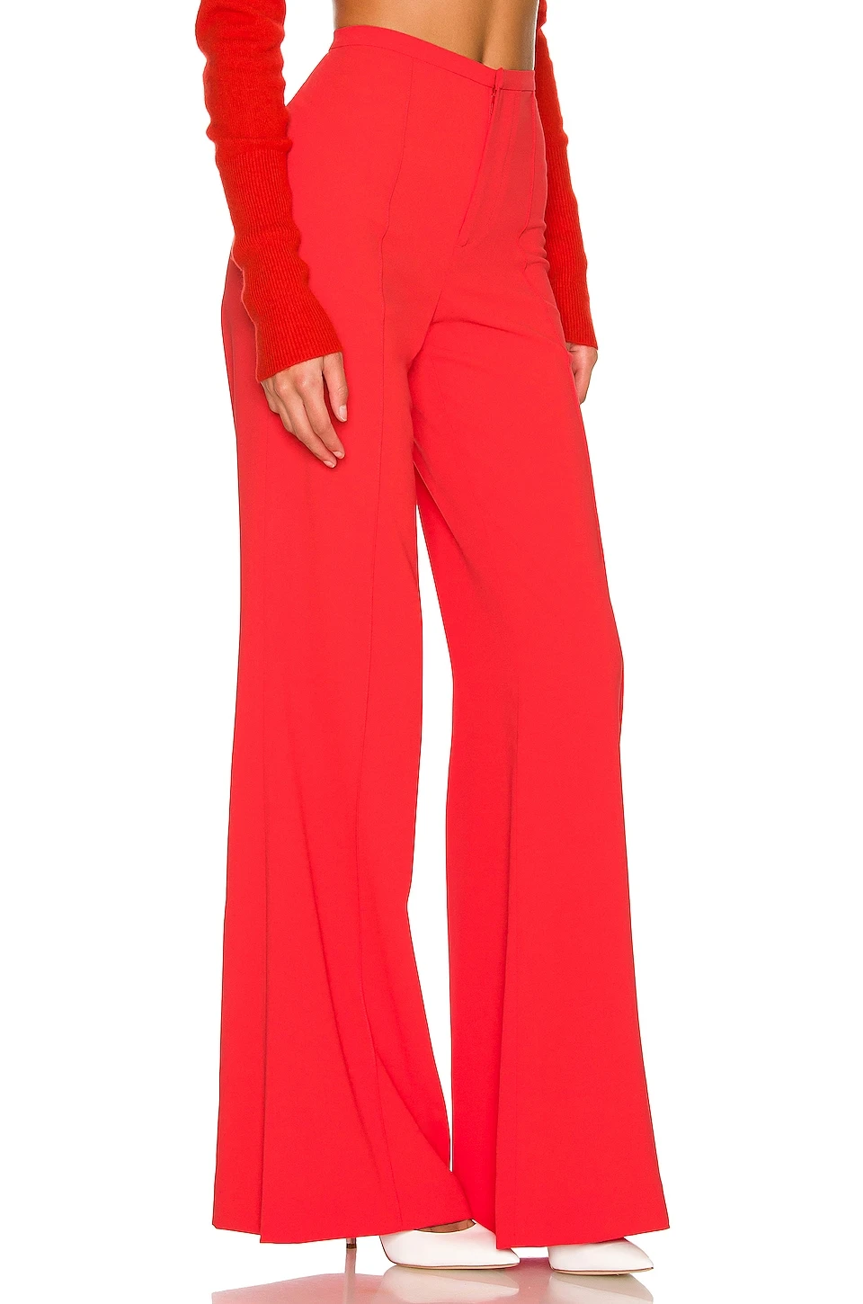 Alice + Olivia Dylan High Waisted Slim Pant Bright Poppy 2 Alice + Olivia Dylan High Waisted Slim Pant Bright Poppy - Image 2