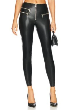 Alice + Olivia Maddox Vegan Leather Legging Black