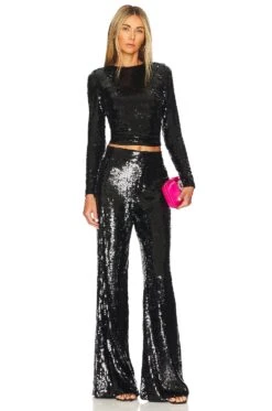 Alice + Olivia Dylan Sequin Pant Black -Alice + Olivia Shop ALI WP142 V4