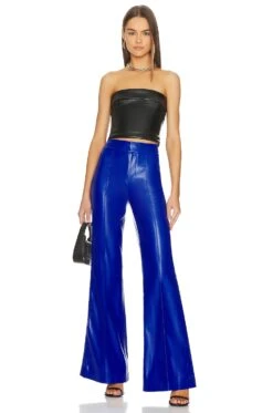 Alice + Olivia Dylan Faux Leather Wide Leg Pant Royalty 7 Alice + Olivia Dylan Faux Leather Wide Leg Pant Royalty -Alice + Olivia Shop ALI WP146 V4