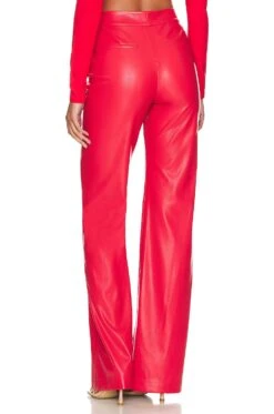 Alice + Olivia Deanna Faux Leather Pant Bright Poppy 6 Alice + Olivia Deanna Faux Leather Pant Bright Poppy -Alice + Olivia Shop ALI WP150 V3