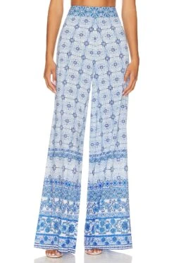 Alice + Olivia Athena Wide Leg Pant Greek Tile