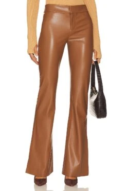 Alice + Olivia Olivia Faux Leather Pant Camel