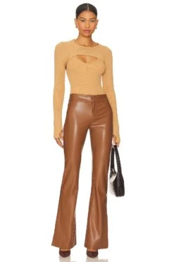 Alice + Olivia Olivia Faux Leather Pant Camel 7 Alice + Olivia Olivia Faux Leather Pant Camel -Alice + Olivia Shop ALI WP172 V4