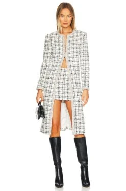 Alice + Olivia Rubi Micro Skirt Off White & Black -Alice + Olivia Shop ALI WQ235 V4