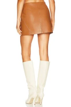 Alice + Olivia Kendale Faux Leather Mini Skirt Camel 6 Alice + Olivia Kendale Faux Leather Mini Skirt Camel -Alice + Olivia Shop ALI WQ236 V3