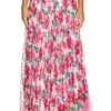 Alice + Olivia Katz Pleated Maxi Skirt High Tea Floral