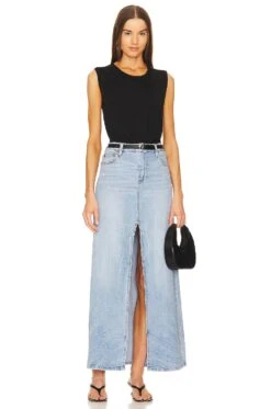 Alice + Olivia Rye High Waisted Skirt Lightning Blue 7 Alice + Olivia Rye High Waisted Skirt Lightning Blue -Alice + Olivia Shop ALI WQ253 V4