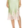 Alice + Olivia Tonia Lace Trim Mid Skirt Pistachio & Petal