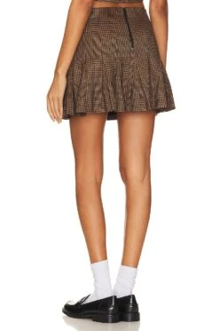 Alice + Olivia Zona Mini Skirt Camel & Black -Alice + Olivia Shop ALI WQ259 V3