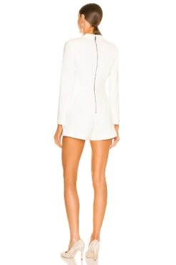 Alice + Olivia Kyrie Tuxedo Skort Romper Off White -Alice + Olivia Shop ALI WR56 V3
