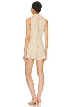 Alice + Olivia Meritt Tuxedo Romper Natural -Alice + Olivia Shop ALI WR62 V3