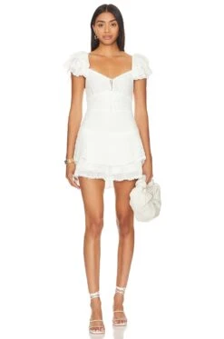 Alice + Olivia Hartford Bustier Romper White