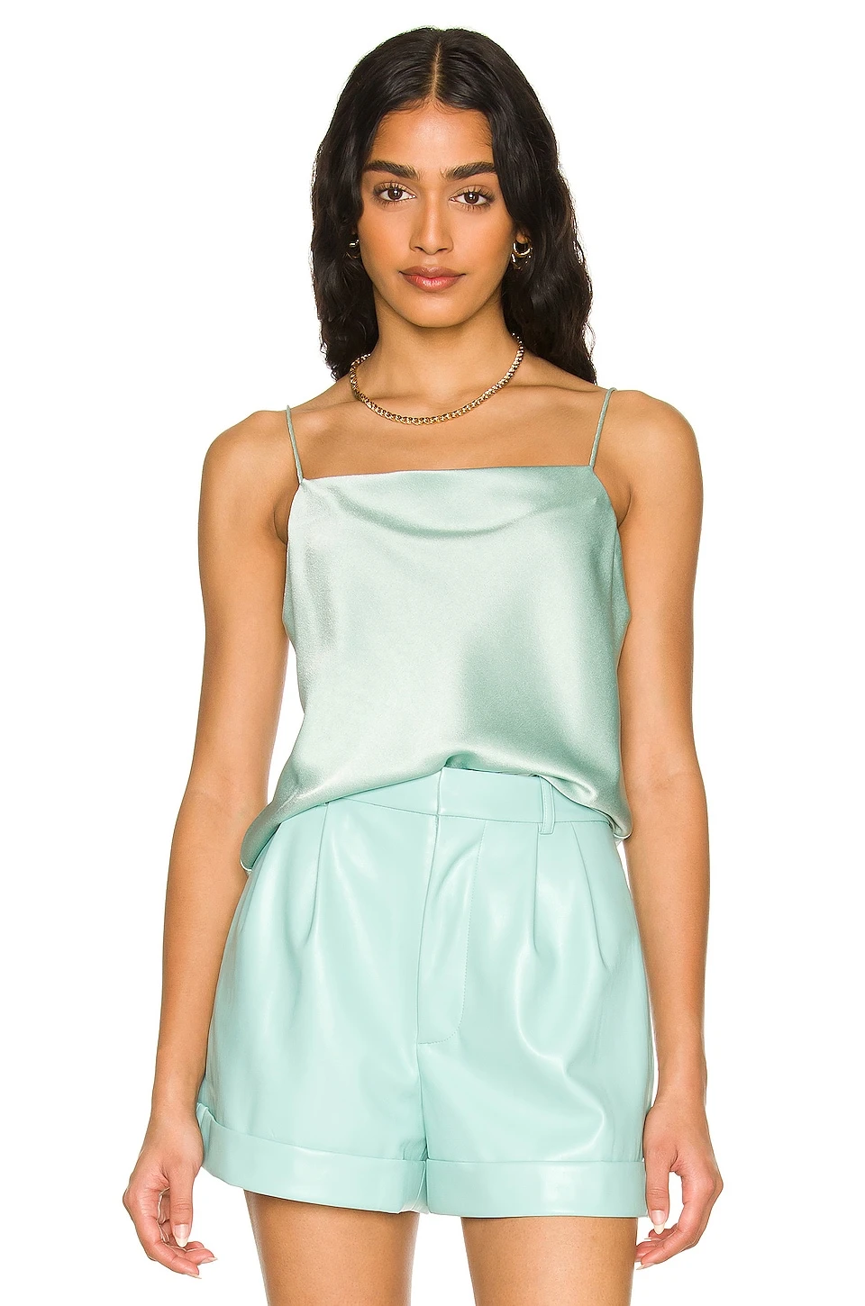 Alice + Olivia Classic Harmon Drapey Slip Tank Breeze 1 Alice + Olivia Classic Harmon Drapey Slip Tank Breeze