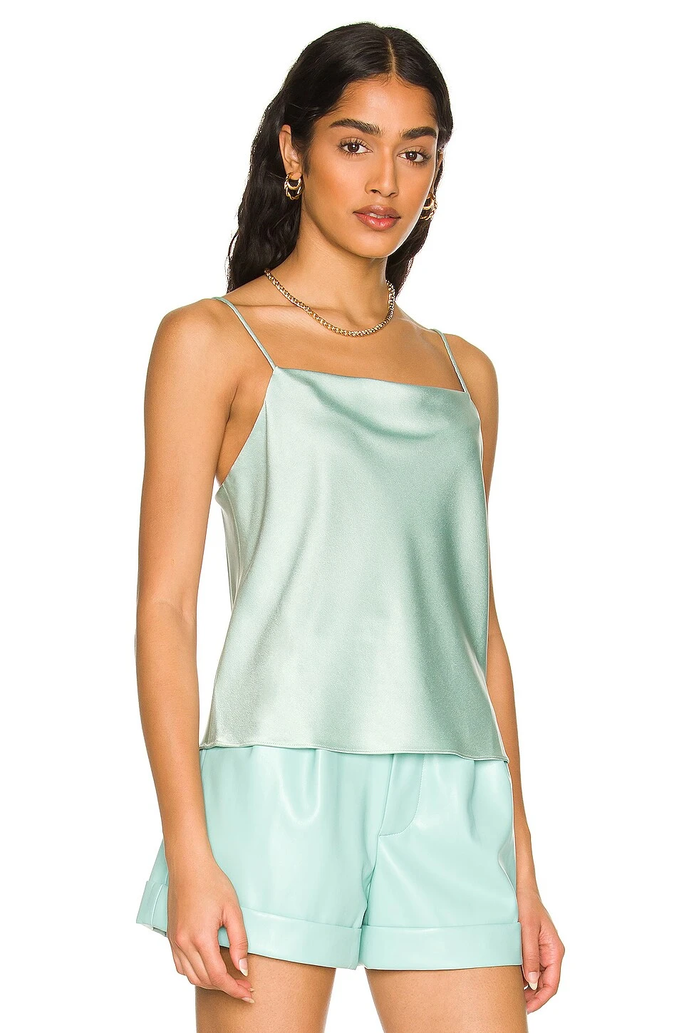 Alice + Olivia Classic Harmon Drapey Slip Tank Breeze 2 Alice + Olivia Classic Harmon Drapey Slip Tank Breeze - Image 2