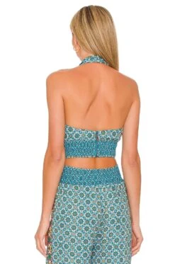 Alice + Olivia Lyndon Halter Top Washed Geo -Alice + Olivia Shop ALI WS537 V3