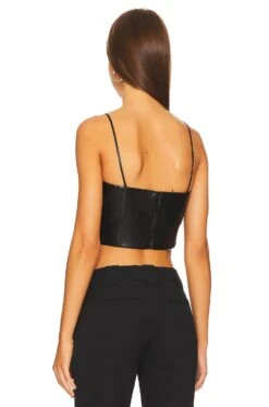 Alice + Olivia Pearle Faux Leather Bustier Black 6 Alice + Olivia Pearle Faux Leather Bustier Black -Alice + Olivia Shop ALI WS545 V3