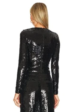 Alice + Olivia Delaina Embellished Top Black -Alice + Olivia Shop ALI WS552 V3