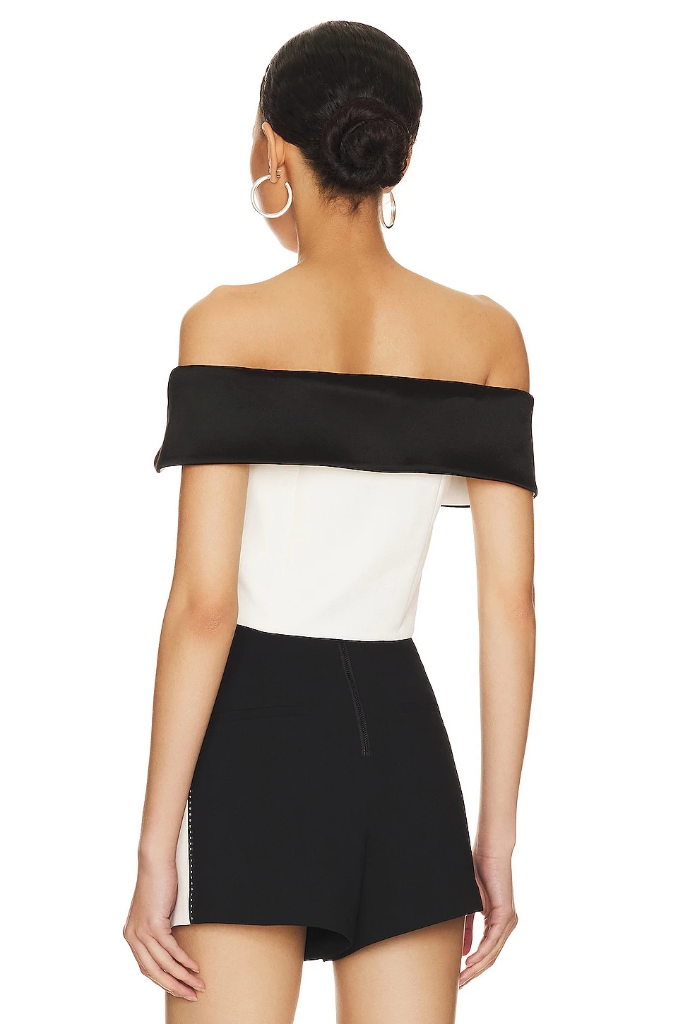 Alice + Olivia Avalon Off The Shoulder Top Ecru 3 Alice + Olivia Avalon Off The Shoulder Top Ecru - Image 3