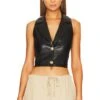 Alice + Olivia Meri Cropped Double Breasted Blazer Top Black