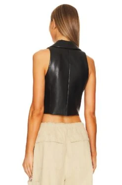 Alice + Olivia Meri Cropped Double Breasted Blazer Top Black -Alice + Olivia Shop ALI WS572 V3